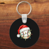 Baseball Christmas Shirt Funny Santa Hat Srt Men K Sleutelhanger (Voorkant)