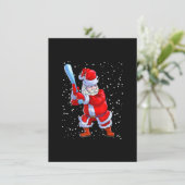 Baseball Christmas Shirt Men Boys Softball Santa C Kaart (Staand voorkant)