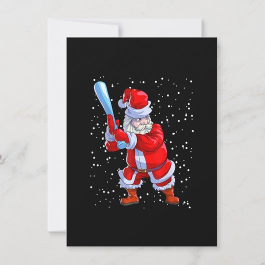 Baseball Christmas Shirt Men Boys Softball Santa C Kaart (Voorkant)