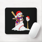 Baseball Christmas Snowman Playing Baseball  Muismat (Met muis)