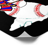 Baseball Christmas Snowman Playing Baseball Poster (Hoek)