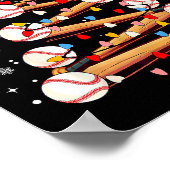 Baseball Christmas Tree Light Xmas Baseball Boys K Poster (Hoek)