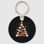 Baseball Christmas Tree Light Xmas Baseball Boys K Sleutelhanger (Voorkant)