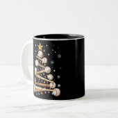 Baseball Christmas Tree Light Xmas Sports Lover Tweekleurige Koffiemok (Voorkant links)