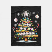 Baseball Christmas Tree Lights  Fleece Deken (Voorkant)