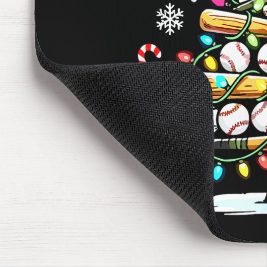 Baseball Christmas Tree Lights  Muismat (Hoek)