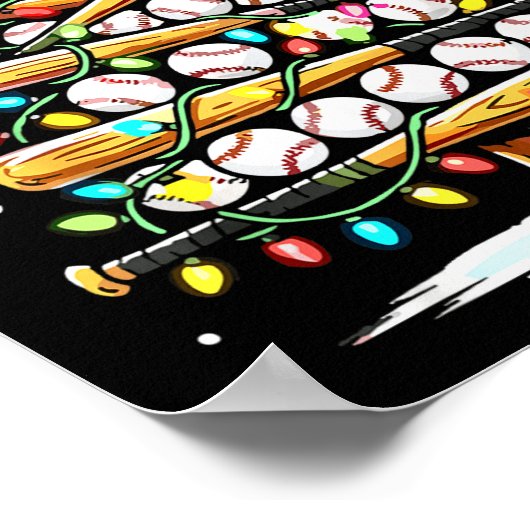 Baseball Christmas Tree Lights  Poster (Hoek)