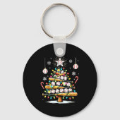 Baseball Christmas Tree Lights  Sleutelhanger (Voorkant)