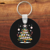 Baseball Christmas Tree Lights  Sleutelhanger (Voorkant)