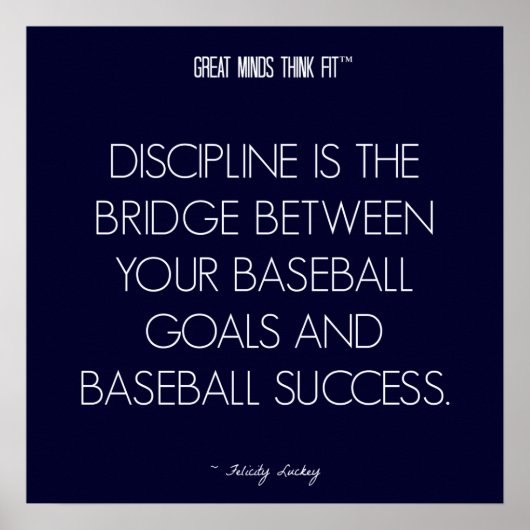Baseball Citaat 7: Discipline voor succesvol Poste Poster (Voorkant)
