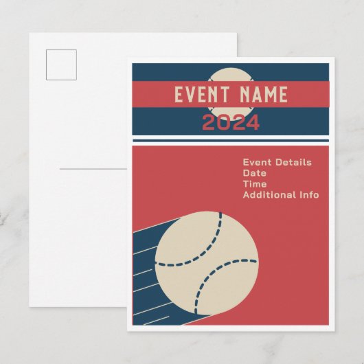 Baseball Classic Uitnodiging Briefkaart (Voorkant / Achterkant)