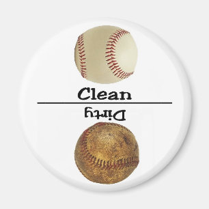 Baseball Clean Dirty Dishwasmachine Magnet