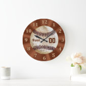 Baseball Clock JOUW NAAM & Jersey NUMBER Grote Klok (Huis)