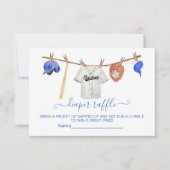 Baseball Clotheline Baby Showe Diaper Raffle-kaart Kaart (Voorkant)