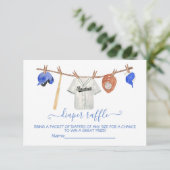 Baseball Clotheline Baby Showe Diaper Raffle-kaart Kaart (Staand voorkant)