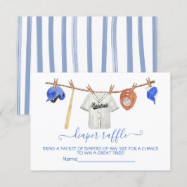 Baseball Clotheline Baby Showe Diaper Raffle-kaart Kaart