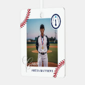 Baseball Coach Appreciation Team Photo Keepsake Metalen Ornament (Voorkant links)