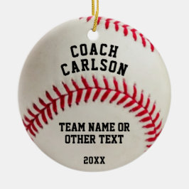 Baseball Coach Ball Stitching Foto gepersonaliseer Keramisch Ornament