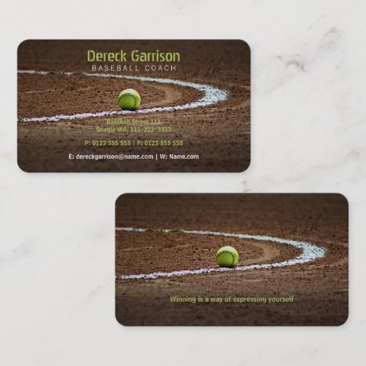 Baseball Coach | Baseball-veld Visitekaartje (Voorkant / Achterkant)