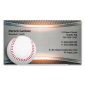 Baseball Coach | Beroepsbeoefenaars Magnetisch Visitekaartje (Voorkant)