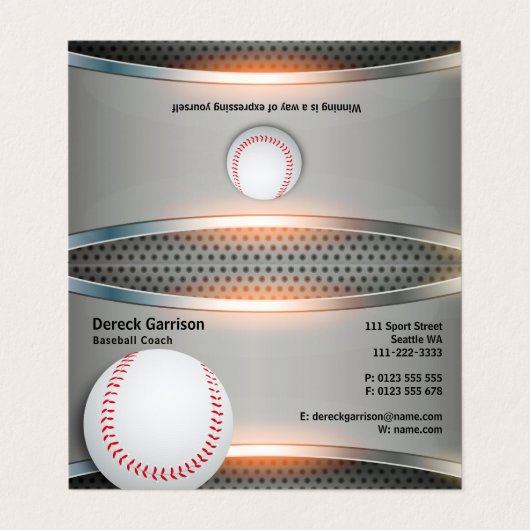 Baseball Coach | Beroepsbeoefenaars Visitekaartje (Buitenkant ongevouwen)