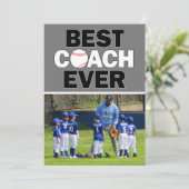 Baseball Coach Best Ever Custom Foto Hartelijk dan Bedankkaart (Staand voorkant)