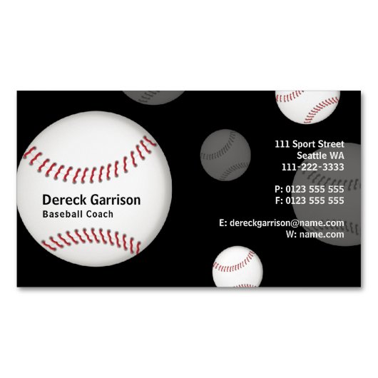 Baseball Coach | Beste sport Magnetisch Visitekaartje (Voorkant)
