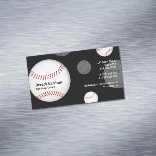 Baseball Coach | Beste sport Magnetisch Visitekaartje (Voorbeeld)