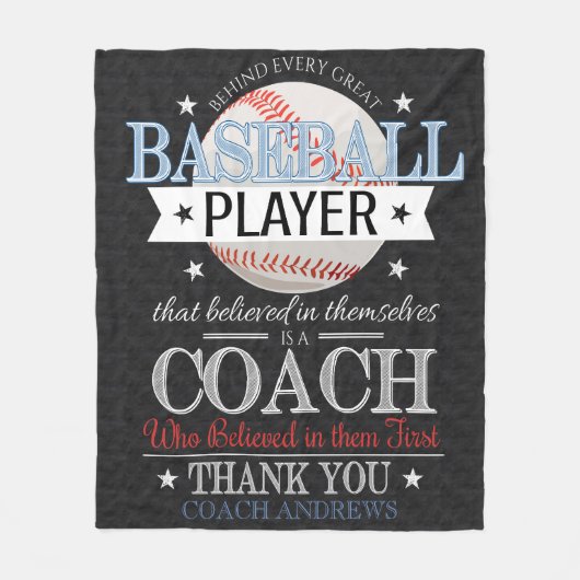 Baseball Coach Dank je cadeautje Fleece Deken (Voorkant)
