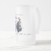 Baseball Coach en Umpire Face off Matglas Bierpul (Voorkant rechts)