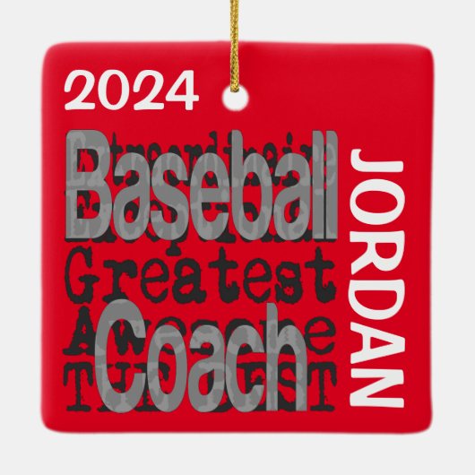Baseball Coach Extraordinaire CUSTOM Keramisch Ornament (Achterkant)