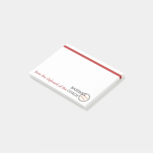 Baseball Coach Funny Sports Thed Cliboard of Post-it® Notes (Schuin)
