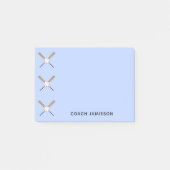 Baseball coach gepersonaliseerde gekruiste vleermu post-it® notes (Voorkant)