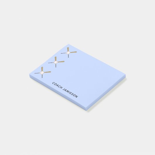 Baseball coach gepersonaliseerde gekruiste vleermu post-it® notes (Schuin)