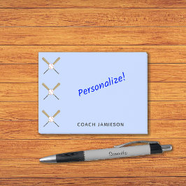 Baseball coach gepersonaliseerde gekruiste vleermu post-it® notes