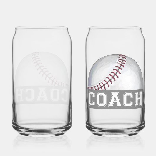 Baseball coach glaswerk blikvorm glas (Achterkant)