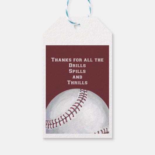 Baseball Coach Hartelijk dank Cadeaulabel (Achterkant)