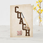 Baseball Coach Hartelijk dank Kaart (Gele Bloem)