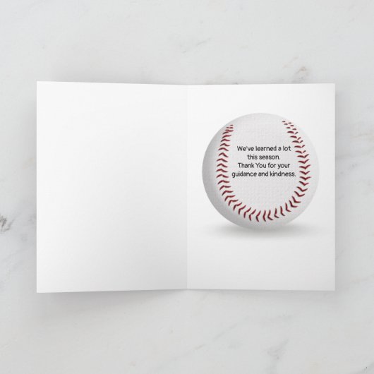 Baseball Coach - Hartelijk dank Kaart (Binnen)