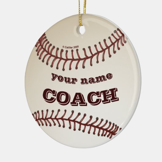 Baseball Coach Keramisch Ornament (Links)