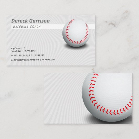 Baseball Coach | Lichtgrijs Visitekaartje (Voorkant / Achterkant)