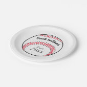 Baseball Coach Naam, Team en Jaar toevoegen Papieren Bordje (Gekanteld)