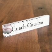 Baseball Coach-naamplaat voor bureau Naambordje (Zijkant)