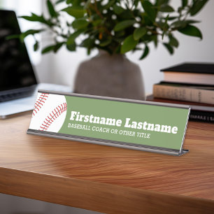 Baseball Coach of leraar - Moderne tekening Bureau Naambordje