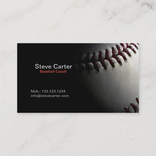 Baseball Coach of Player Fitness Sport Card Visitekaartje (Voorkant)