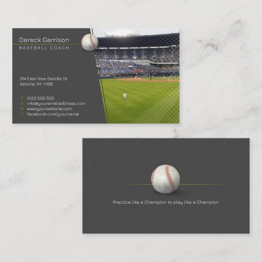 Baseball Coach | Player-foto Visitekaartje (Voorkant / Achterkant)