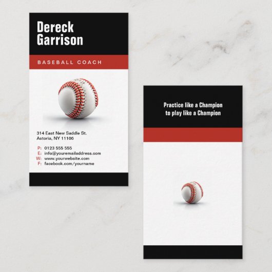 Baseball Coach | Player-foto Visitekaartje (Voorkant / Achterkant)
