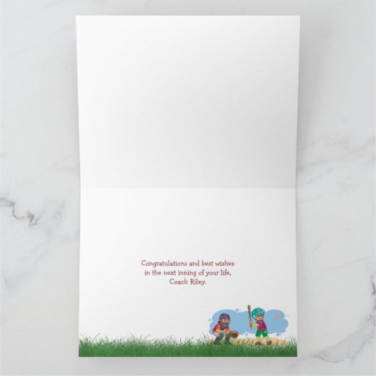 Baseball Coach Retirement Kaart (Binnen)