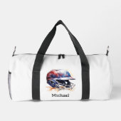 Baseball coach speler helm naam of eigen tekst plunjezak (Achterkant)