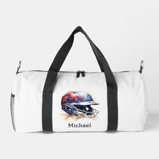 Baseball coach speler helm naam of eigen tekst plunjezak (Achterkant)